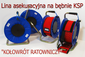 Lina asekuracyjna na bębnie KSP  "KOŁOWRÓT RATOWNICZY"